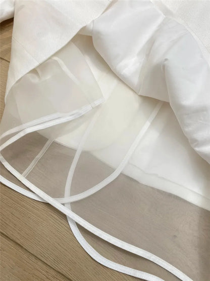 Women's Clothing 2 Piece Set White Suit Coat +High Waisted Wide Leg Pants Elegant  Suit Spring/Summer new