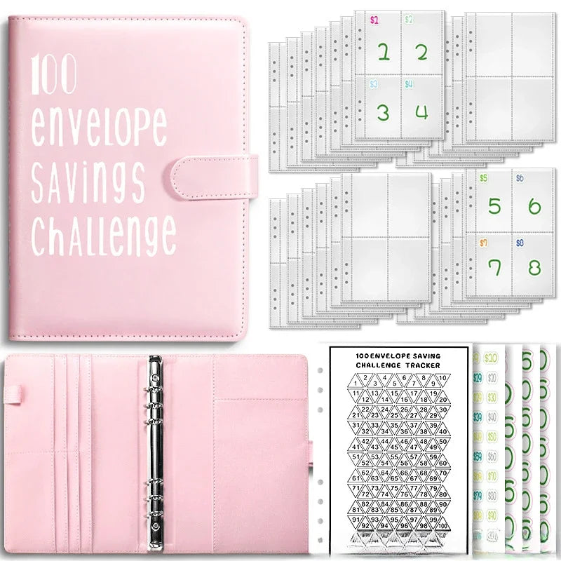 100 Envelope Cash Savings Challenge, Saving Challenge Envelop Book, Budget Envelope Financial Assistant, A5 Size Cash Binder