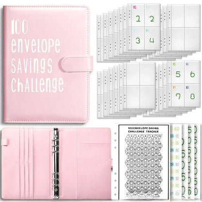 100 Envelope Cash Savings Challenge, Saving Challenge Envelop Book, Budget Envelope Financial Assistant, A5 Size Cash Binder