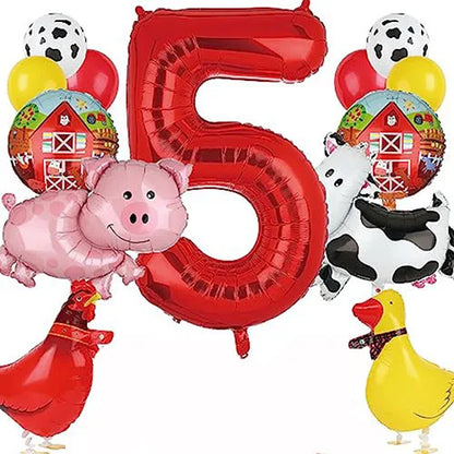 Farm Animals Tableware Plates Cups Napkins Tablecloth Farm Birthday Party Decor Birthday Banner Farm Animals Pig Cow Balloon
