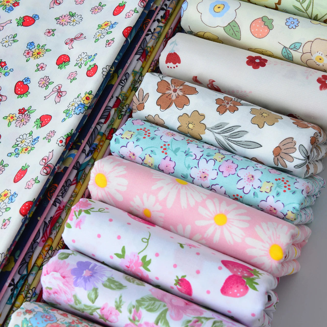 Fabric cotton handmade diy bedding flowers garden flowers pure cotton printing fabric twill cotton fabric sewing