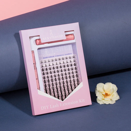 DIY Lash Extension Kit Lash Clusters Eyelash Extension Individual Lashes Kit with Lash Bond & Seal Remover Tweezers