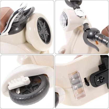 Labubu Doll Mini Electric Motorcycle,labubu Doll Accessories, Fun Cute Doll Toys,With Lights and Music,DIY Kid Christmas Gift