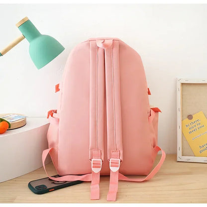 4 Set Korean High School Junior High School Elementary School Student Forest Style Versatile Backpack with Large Capacity Colors