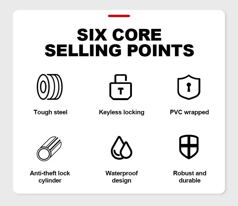 Xunting Bike Lock Coiled Secure Keys Bike Cable Lock with Mounting Bracket Weathproof Anti Theft Scooter Bicycle Lock