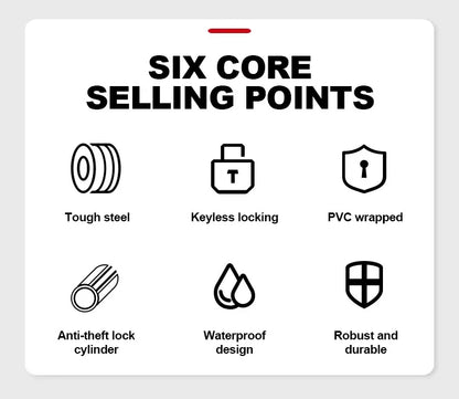 Xunting Bike Lock Coiled Secure Keys Bike Cable Lock with Mounting Bracket Weathproof Anti Theft Scooter Bicycle Lock