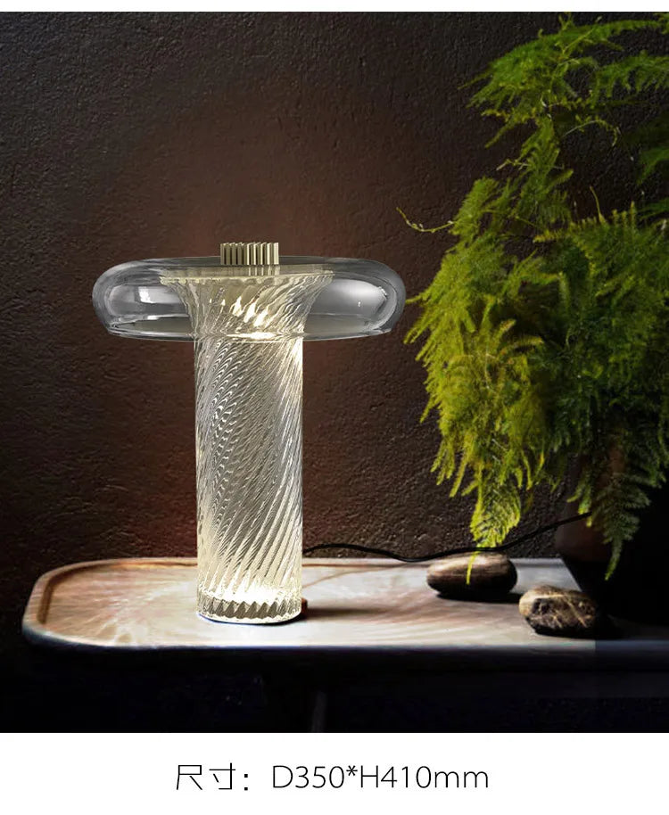 Nordic  personalized twisted glass desk lamp modern LED decorative lamp study bedroom bedside designer Table lamp