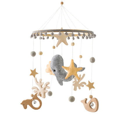 Baby Mobile Crib Bed Bell Musical Rattles Toys Soft Felt Cartoon Animal for Infants Nursery Mobiles Forest Animals Crib Toys
