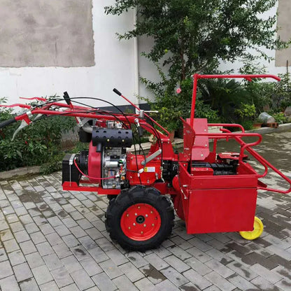 Fully automatic corn single-row harvester, household small hand-held corn harvester with corn stalks