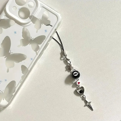 Star & Love Mobile Phone Chain, Sweet Cool Dark Mobile Phone Chain, Cute Mobile Phone Charm,  Keychain Pendant