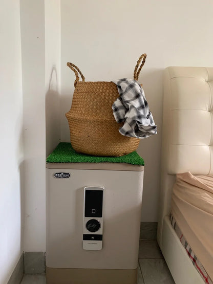 Storage Baskets Straw Wicker Rattan Hanging Flowerpot Seagrass Folding Laundry Baskets Garden Plant Basket Home Decor Pastoral