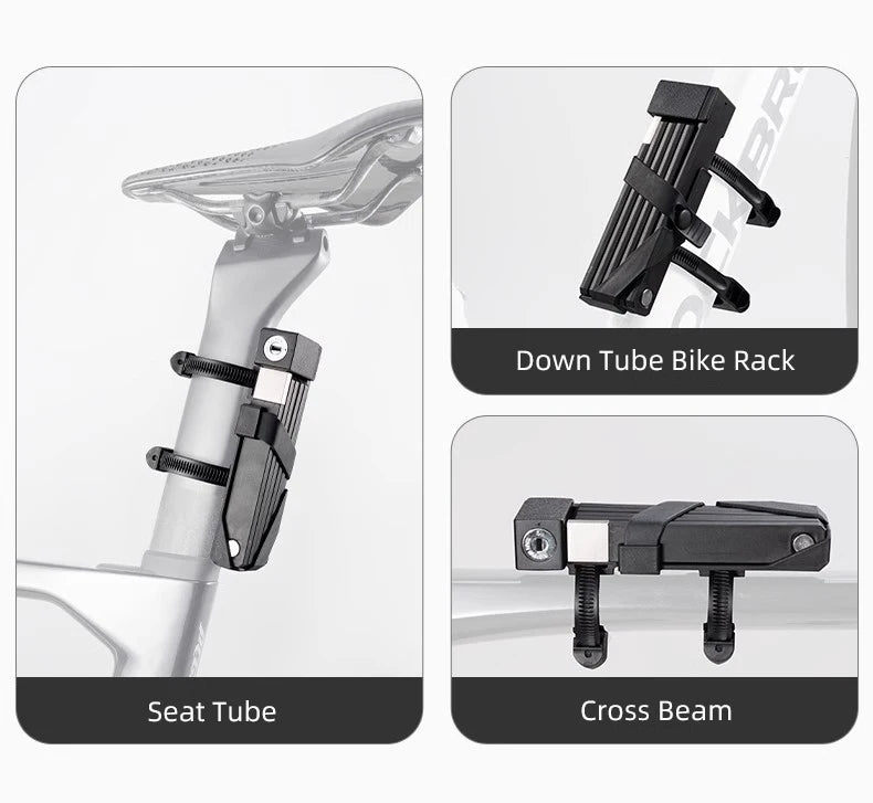 ROCKBROS Bike Lock Electric Bicycle Motorcycle MTB Road Bike Portable Anti-Theft Folding Password Lock Cycling Accessories