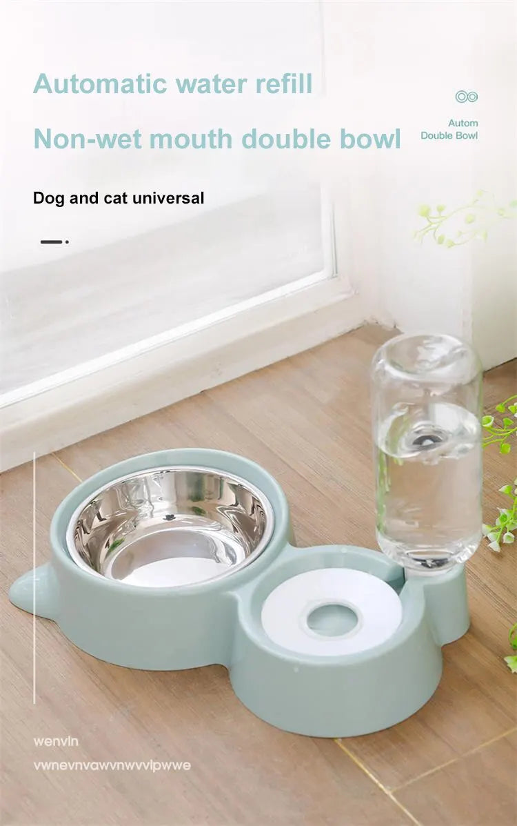 Blue Pet Dog Cat Bowl Fountain Automatic Food Water Feeder Container For Cats Dogs Drinking Pet Articles