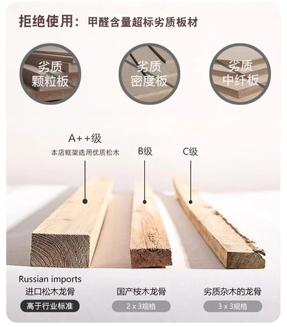 High End European Double Bed Headboard Glamorous Full Size Twin Bed Frame Luxury Platform Wood Cama Box Casal Nordic Furniture