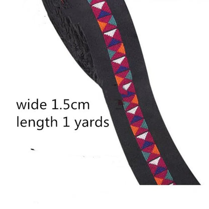 1 Yards Ethnic Embroidered Ribbons Trim DIY for Decoration Handcraft Apparel Sewing