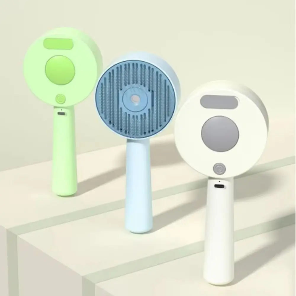 Anti-Static Pet Spray Hair Comb Demating One-click Cleaning Button Steam Spray Hair Remover Massaging Removes Loose Fur