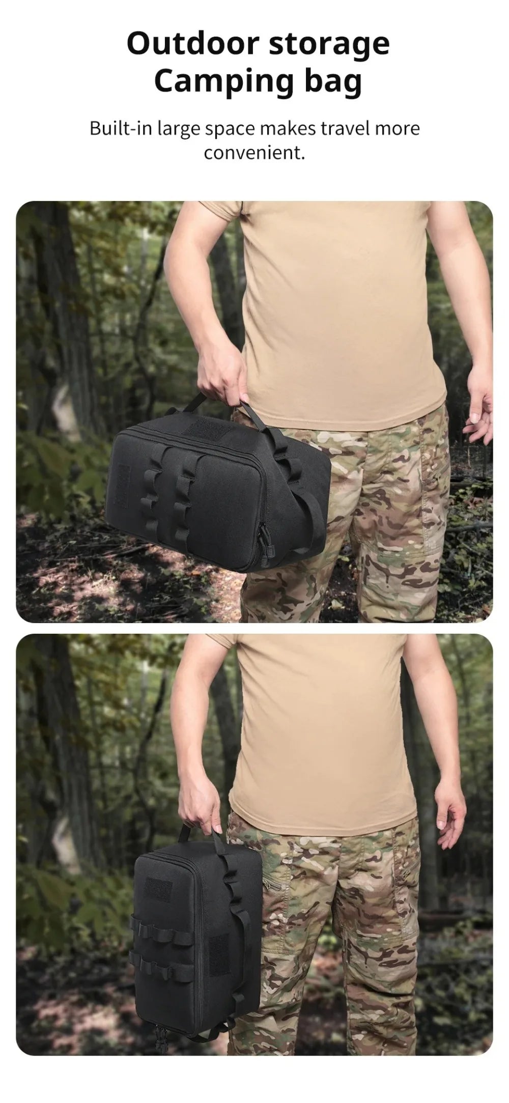 Camping Storage Bag Portable Folding Large Capacity Ground Nail Tool Bag Gas Canister Hiking Picnic Cookware Utensils Kit Bag