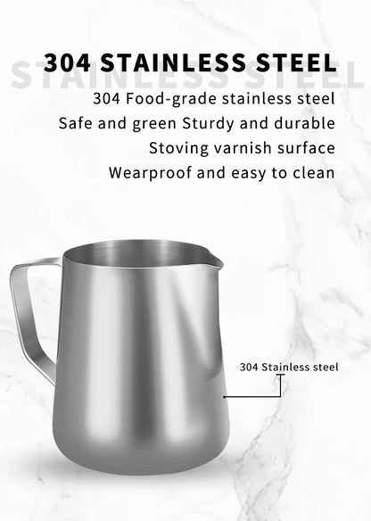 Coffee Milk Frothing Jug Stainless Steel Latte Art Measurement Jug Coffee Latte Frothing Art Jug Barista Tool Coffee Accessories