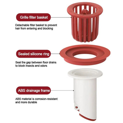 Universal Fast Drainage Floor Drain Core Bathroom Sewer Seal Leak Anti Odor Floor Strainer Plug Floor Shower Drain Stopper
