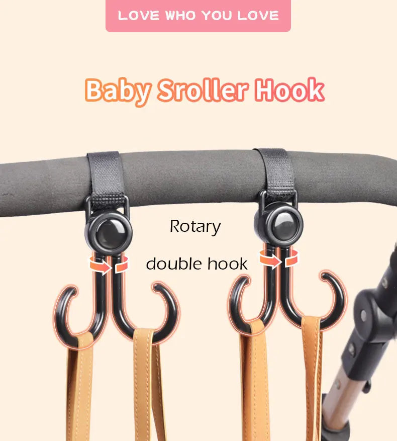 1/3pcs Baby Bag Stroller Hook Pram Rotate 360 Degree Rotatable Cart Organizer Pram Hook Crochet Stroller Accessories