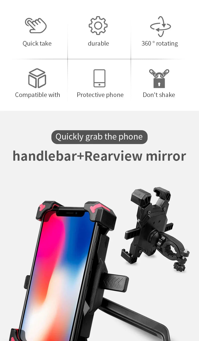 Bicycle Mobile Phone Holder Electric Bike Motorcycle Phone Stand Ride Navigation Mobile Phone Rack Phone Holder Support