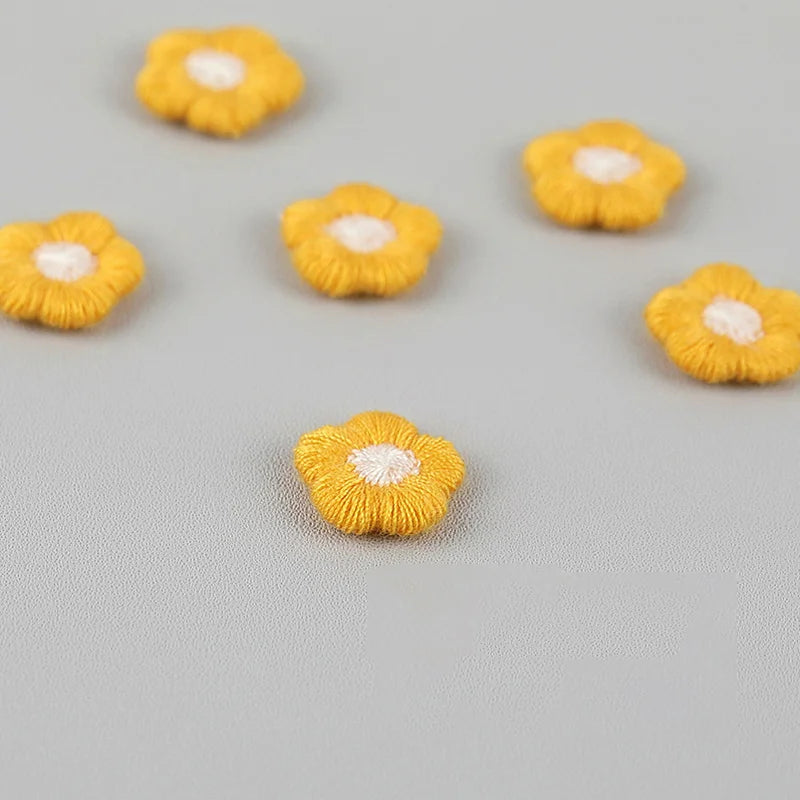 Mini Embroidered Small Flower Patch DIY Earring Accessories Children's Hair Accessories Clothing Accessories