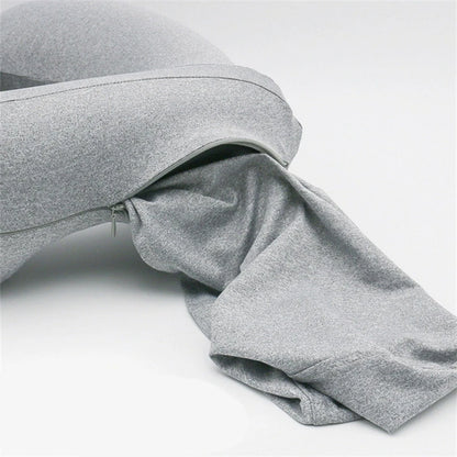 1 PCS Gray Inflatable Travel Pillow U Shaped Neck Support Waist Airplane Pillow With Cap Outdoor Camping Flight Accessories