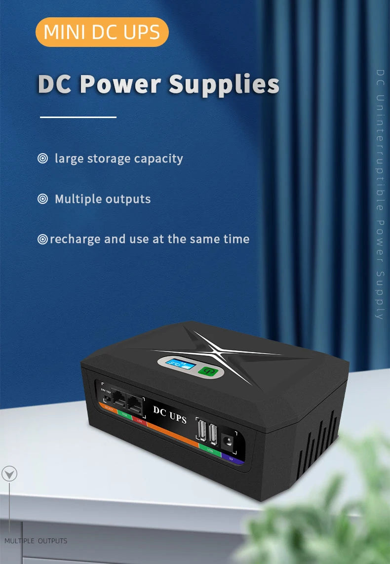 Mini Ups Power Bank Ups 100w 48000mah 5v 9v12v 24v Mini Ups with 12hr Backup Time Uninterruptible Power Supply Poe Dc Power