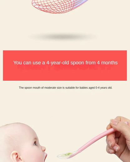 10 Pcs Baby Feeding Spoon Soft Silicone Spoons Training Spoon for Child kids Infants Temperature Sensing Feeding Feeder Flatware