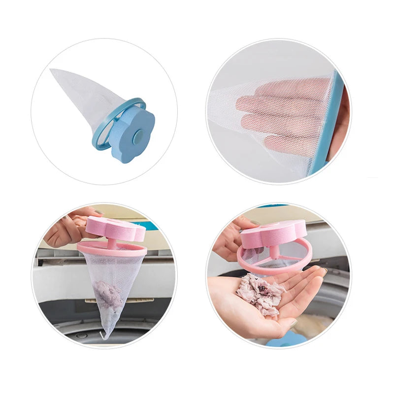 Lint Catcher Fur Laundry Hair Catcher Washing Machine Pet Hair Catcher Remover Filter Floating Lint Mesh Bag Filter Net Pouch