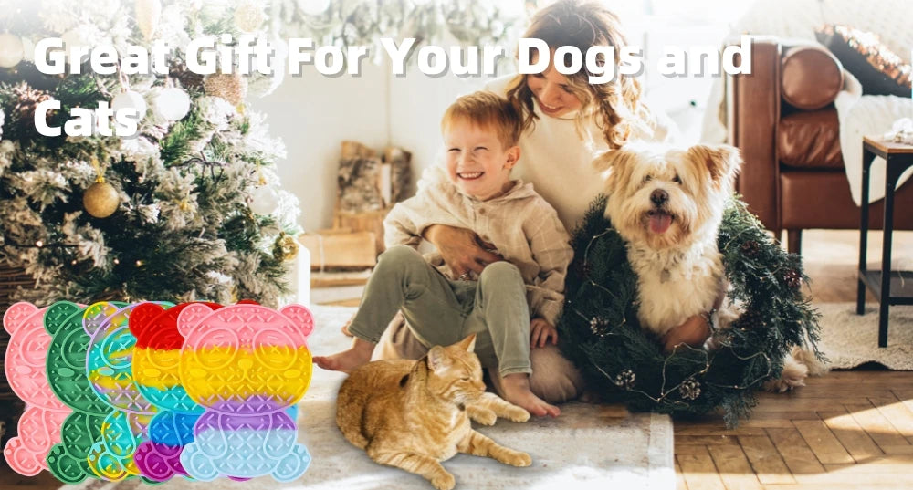 Pet Slow Feeding Mat Dog Silicone Lick Mat Slow Food Plate Dog Sucker Food Training Dog Feeder Supplies