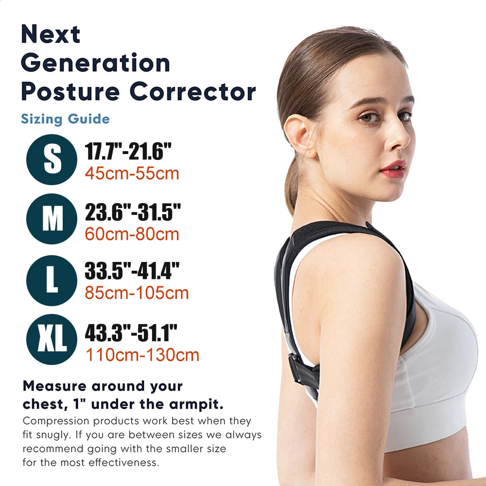 Posture Corrector for Men & Women - Adjustable Back Brace, Neck & Shoulder Support - Relieves Back Pain & Slouching, Breathable