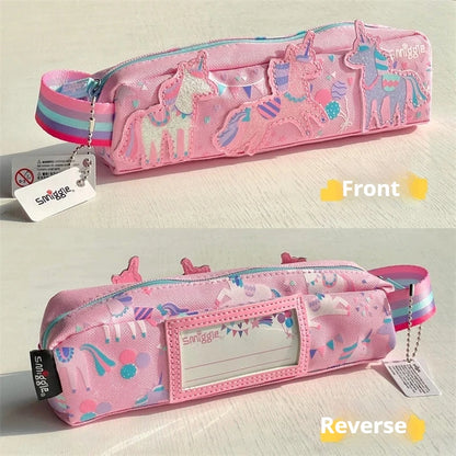 Australian Smiggle Backpack Pink And White Unicorn Student Stationery Backpack Lunch Bag Water Cup Student Gift