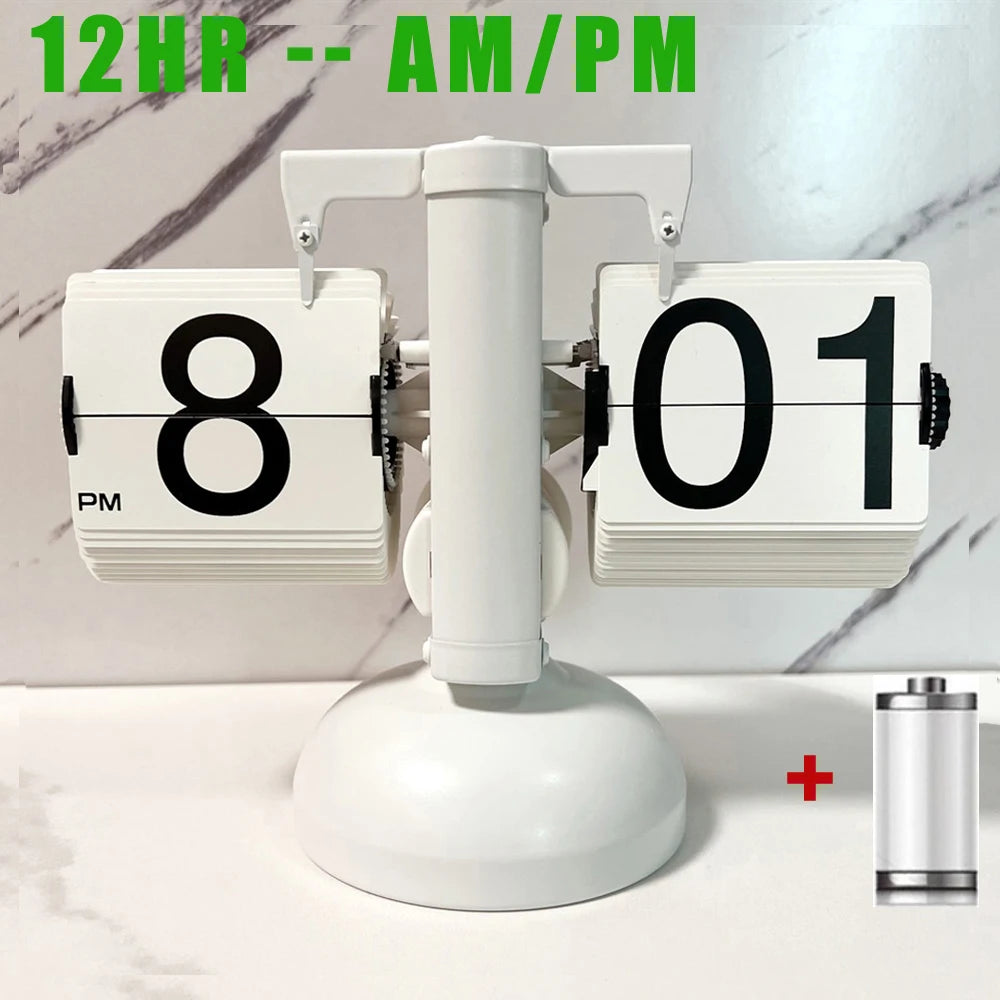Automatically Page Turning Flipping Clock for Modern Home Office Decoration.A Battery Included.Full of Sense of Technology.