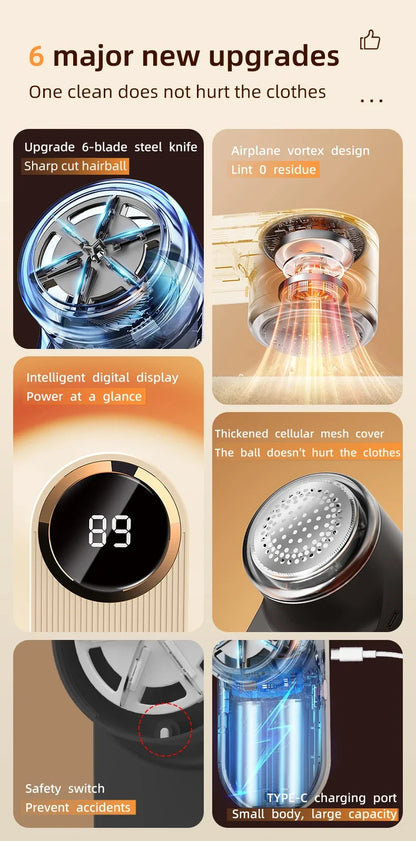 Lint Remover for Clothing LED Digital Electric Pellet Fluff Remover USB Rechargeable Fuzz Fabric Shaver Sweater Dropshipping