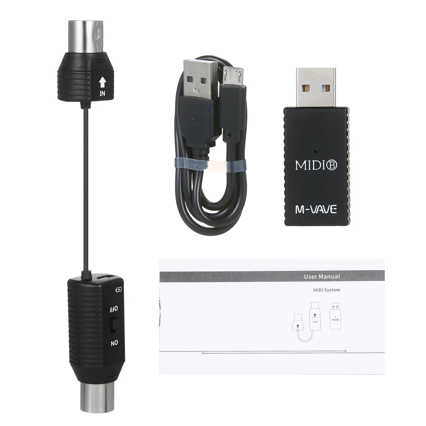 M-VAVE MS1 Mini Wireless Transmission System MIDI System MIDI Wireless Adapter Plug and Play Support Wins System Smart Phone