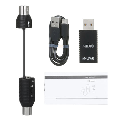 M-VAVE MS1 Mini Wireless Transmission System MIDI System MIDI Wireless Adapter Plug and Play Support Wins System Smart Phone