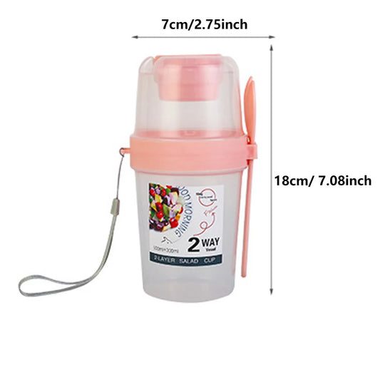 Carry Breakfast Cups, Salad Cups, Yogurt Cereal, Oatmeal Snacks, Parfait Containers and Salad Dressing Holders with Forks!