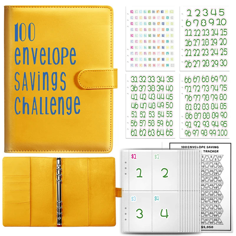 100 Envelope Cash Savings Challenge, Saving Challenge Envelop Book, Budget Envelope Financial Assistant, A5 Size Cash Binder