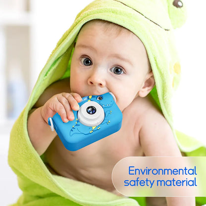 Cartoon Dinosaur Kids Camera Mini Digital Video Cameras for Toddler Girls Boys Aged 3-14 Children Selfie Camera Brithday Gifts