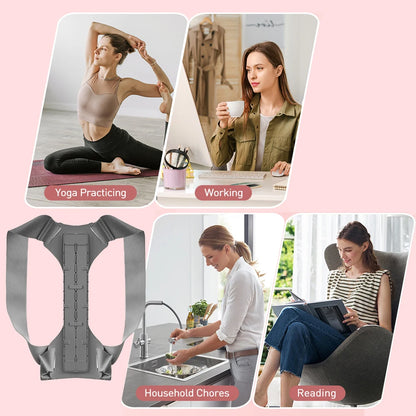 Posture Corrector Easy Wearing Concealed Back Brace with Adjustable Belt, Breathable Back Straightener for Improving Hunchback