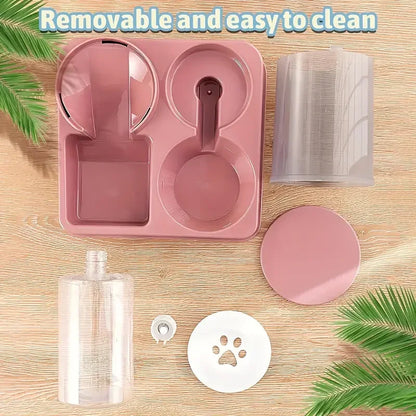 Automatic Cat Feeder Water Dispenser Set 2 In 1 Tilted Automatic Pet Food And Water Feeder Gravity Food Feeder and Waterer