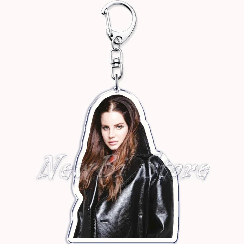 Hot Singer Lana Del Rey Keychain for Accessories Bag Pendant Born To Die Ultraviolence Key Chain Ring Keyring Jewelry Fans Gifts