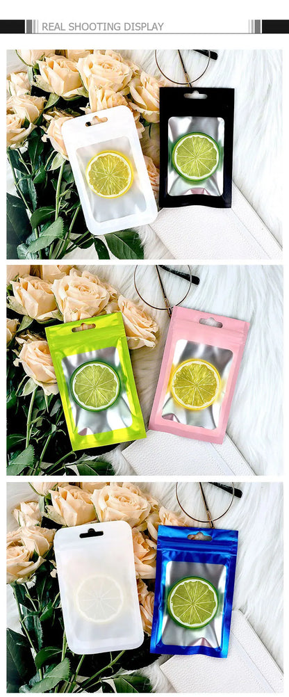 50Pcs Thicken Ziplock Bags Colorful Resealable Zipper Bags Pouch Jewelry Display Electronics Accessories Packaging Storage Bags