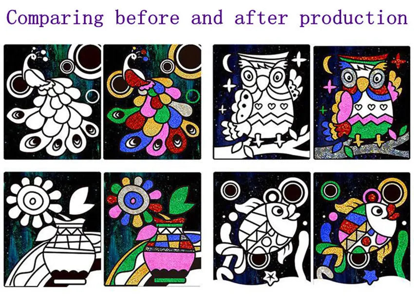 Magical Painting Art Stickers Handmade DIY Student Transfer Sticker Office Cultural Educational Supplies Cartoon Colorful TMZ