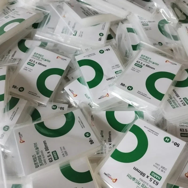 50pcs Card Sleeves Popcorn Card Film Card Set Card Set Transparent Hard Photo Card Holographic Protective Film Album Binder