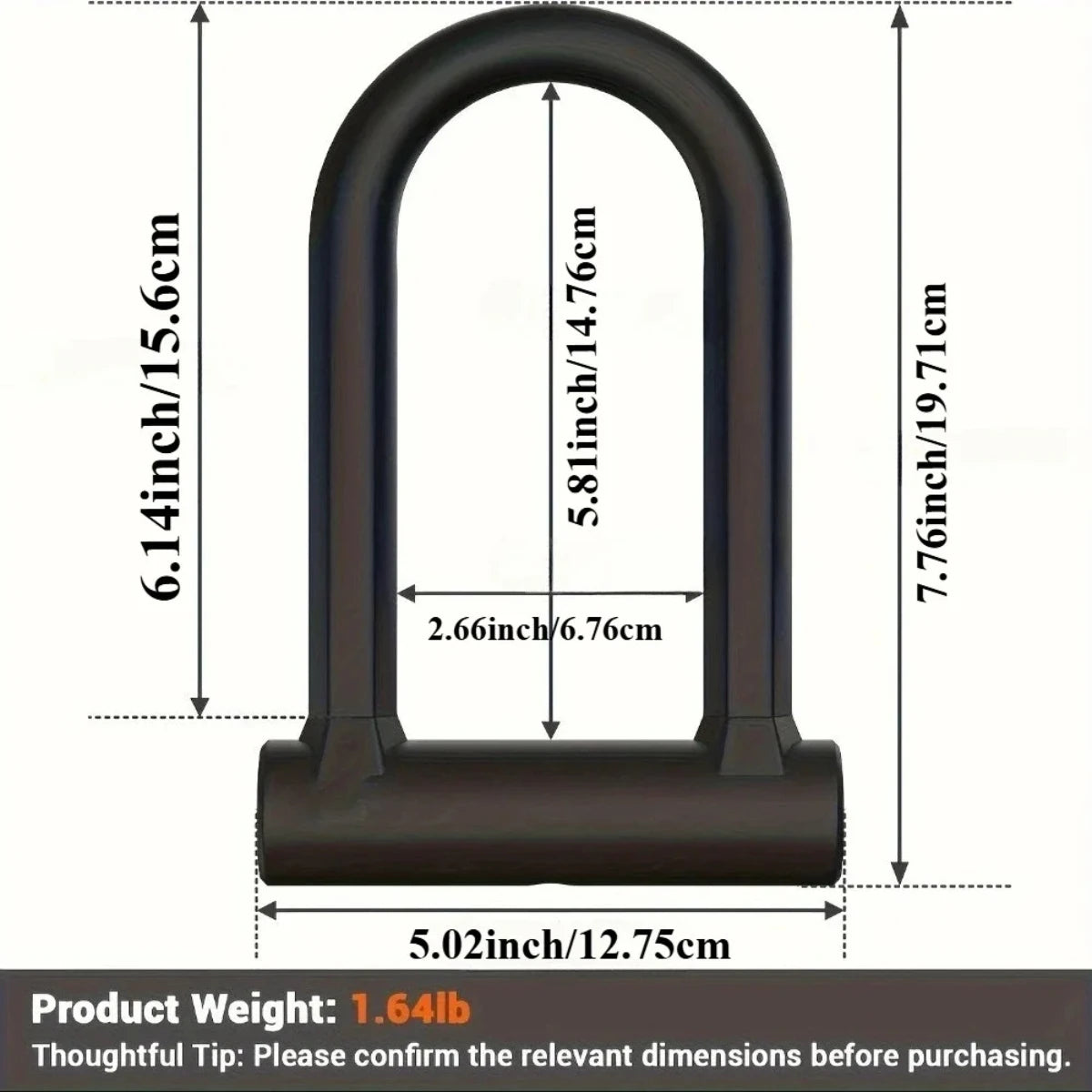 Bike Lock Heavy Duty Anti Theft Bike U Lock with Security Steel Cable Shackle Bicycle U-Locks with Key & Sturdy Mounting Bracket