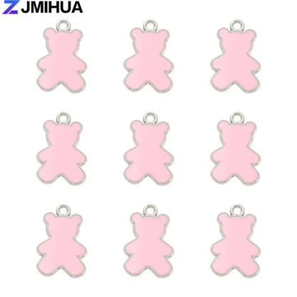 15pcs Enamel Charms Cute Bear Pendants Charms For Jewelry Making Supplies DIY Handmade Earrings Bracelets Findings Accessories