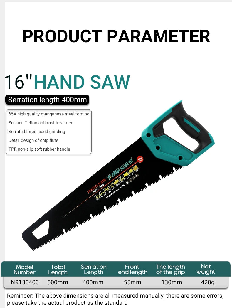 AMR Woodworking Hand Saw Horticultural Branch Saw Outdoor Tree Saw Household Saw