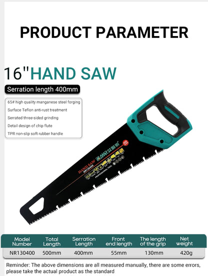 AMR Woodworking Hand Saw Horticultural Branch Saw Outdoor Tree Saw Household Saw